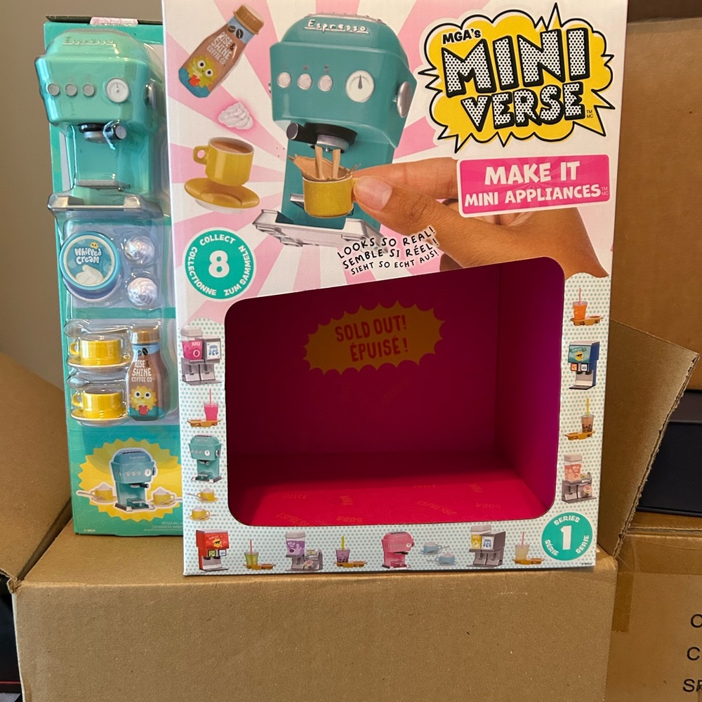 MGA Mini Verse Mini Appliances - Teal Coffee Maker- empty box